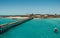 Long pier leading to port of Broome, Australia.