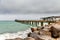 Long pier,and rocky coastline of Swakopmund German colonial town