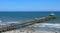 Long pier view at Folly Beach in SC
