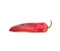 Long ripe red sweet pepper isolated on white background side view