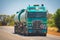 Long Road Train in the Australian Outback with trailer bringing fuel