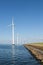 Long row off shore wind turbines in the Dutch sea