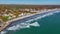 Long Sands Beach aerial view, York Beach, York, Maine, USA