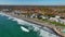 Long Sands Beach aerial view, York Beach, York, Maine, USA