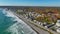 Long Sands Beach aerial view, York Beach, York, Maine, USA