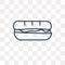 Long sandwich vector icon isolated on transparent background, li
