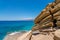The long sandy beach of Triopetra in south Crete