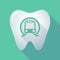 Long shadow tooth with a subway train icon