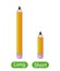 Long and short pencils. concept of children learning opposite adjectives. vector illustration