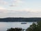 Long shot of a puget sound ferry approaching seattle