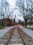 Long single train rails at Ksiezy Mlyn station