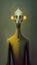 Long, skinny, alien style figure. Created using ai generative.