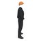 Long Sleeve Coveralls Uniform With Orange Hardhat On White. 3D illustration, isolated