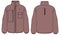 Long sleeve Fleece jacket design flat sketch Illustration, jacket with Zipper front and back view, Anorak winter jacket for Men