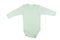 Long sleeve green baby onesie isolated