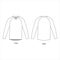 Long sleeve, vector. Jacket with a long sleeve, vector. Technical drawing of a pullover. V neck. Raglan sleeve.