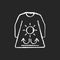 Long sleeves and loose clothing chalk white icon on dark background