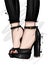 Long slender legs in tight trousers and high-heeled shoes. Fashion, style, clothing and accessories. Vector illustration.