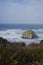 The long solo rock cliff on the cold coastline