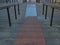 A long staircase with red steps in the middle