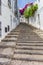 Long staircase in a whitewashed street in Altea