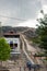 Long stairway to Shravanabelagola Jain Tirth in Karnataka, India