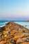 Long Stony Spit Going Far to Sea in Heraklion City on Crete