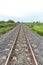 Long straight railroad on concrete sleepers