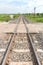 Long straight railroad on concrete sleepers