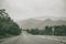 Long straight road with mountain view of countryside