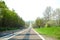 A long and straight section of a public road near Piaski.