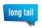 Long tail blue 3d speech bubble