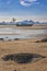 Long tail boat on Klong Muang Beach, Krabi, Thailand, at low tide