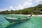 Long tail boat on the sea at Coral Island