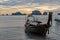 Long tail boat at Sunset at Ko Rang Nok Island in Ao Phra Nang beach, Krabi