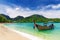 Long tail boat on tropical beach, Krabi