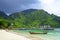 Long tail boats at Loh Dalum beach at Phi Phi Don island