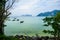 Long tail boats, Tropical beach, Andaman Sea, Thailand