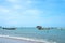 Long tail Thai fishing boats moored at Koh Samui