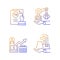 Long term business investments gradient linear vector icons set