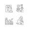 Long term business investments linear icons set