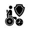 Long-term care insurance black glyph icon