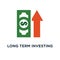 long term investing strategy icon. income growth, financial improvement report, more money, high interest rate concept symbol