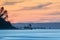 Long-term photo of a Baltic Sea coast near Sellin in the evening sky