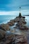 Long time exposure - Lighthouse in Low Tide in Shaldon in Devon in England