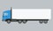 Long vehicle trailer truck with flat and solid color design.