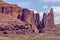 A long view of Fisher towers and part of a larger Masa Moab Utah