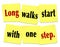 Long Walks Start With One Step Saying Quote Sticky Notes