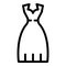 Long wedding dress icon, outline style