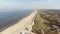 Long and wide Wijk aan Zee beach, soft sand, smooth water and dunes, Holland